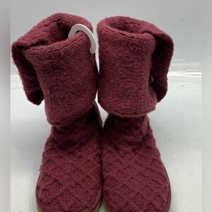 Ugg Women's Cardy Lattice Fold-Over Boots - Wine Sz 8
